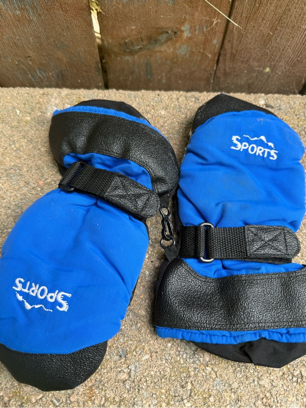 Blue Black Sports Ski Snow Mittens Gloves Size Youth